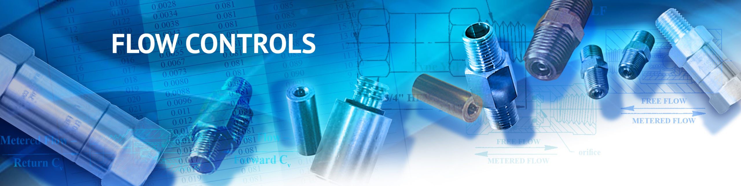 various checked orifices and fixed flow controls